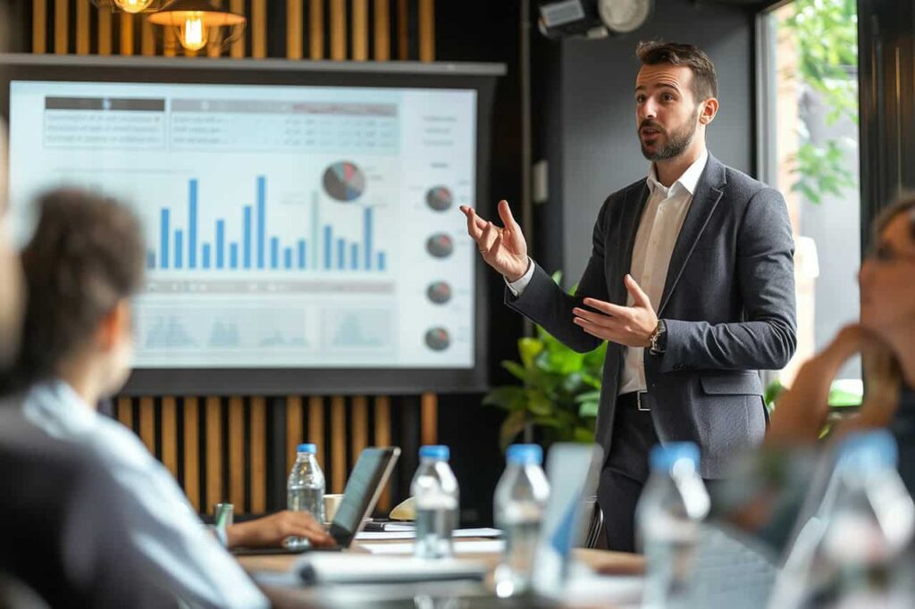 Business Presentation in Modern Office