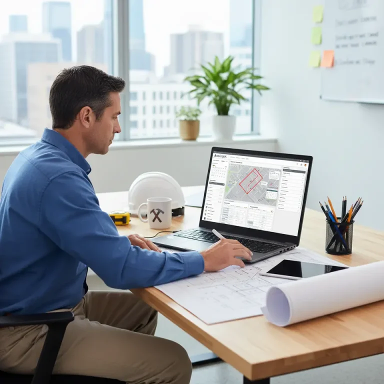 Roofing contractor logging into AccuLynx software