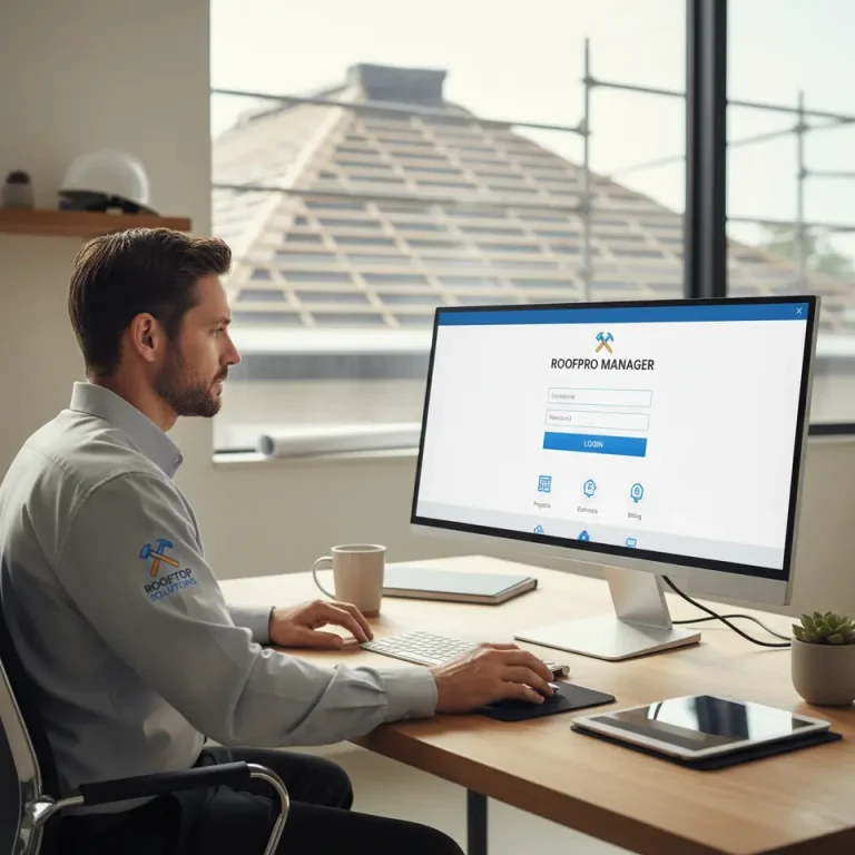 How to Log Into AccuLynx for Roofing Professionals 8 Roofing professional logging into AccuLynx software