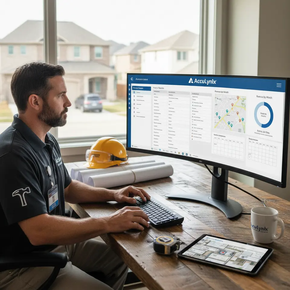 AccuLynx login process with roofing CRM
